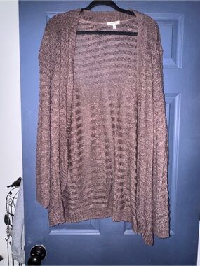 Maurices Dusty Rose Open-Front Knit Cardigan